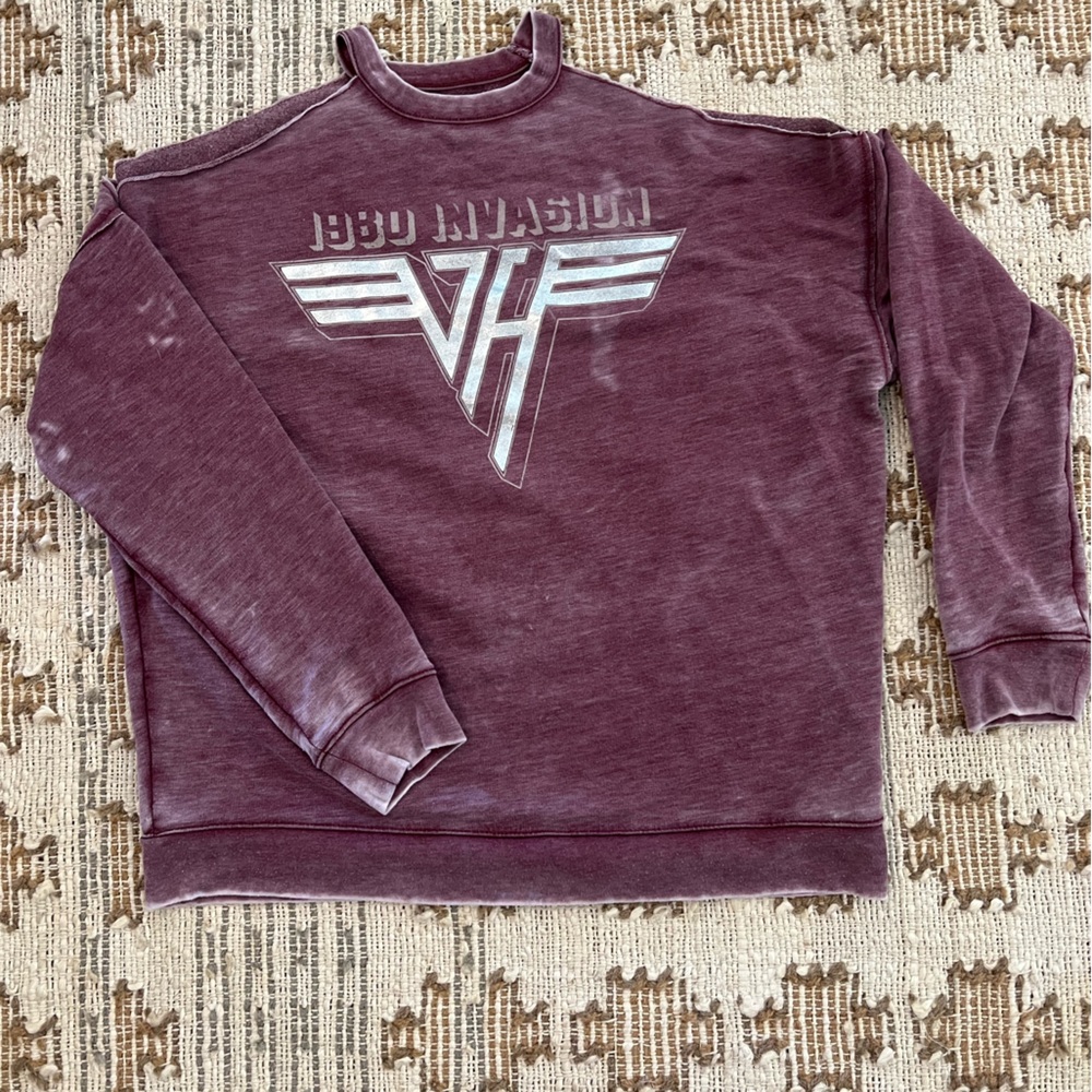Van Halen cold shoulder light weight sweatshirt